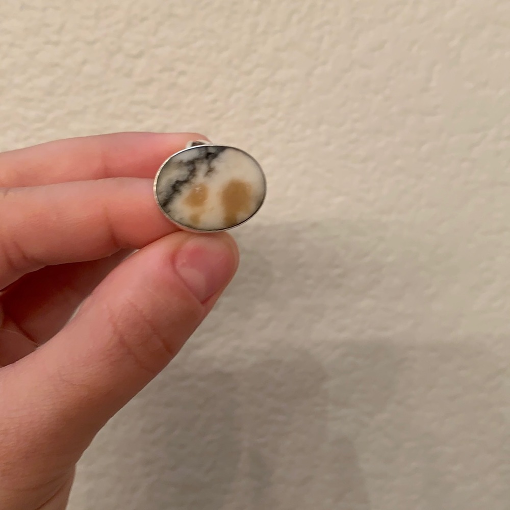 White Buffalo turquoise ring
